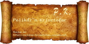 Pelikán Krisztofer névjegykártya