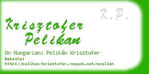 krisztofer pelikan business card